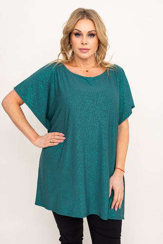 Blouse en brocart vert bouteille