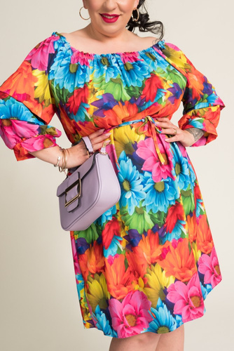 Dress with ruffled sleeves DARLIN Pattern 3