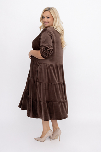  Robe en velours chocolaté