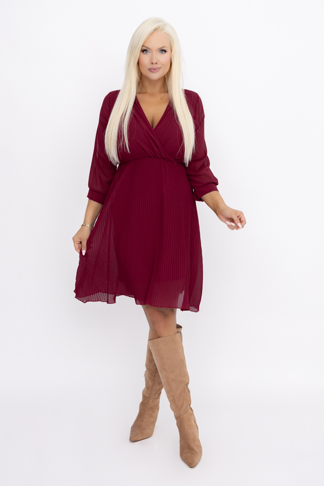  Vestido de gasa plisada Estampado 2
