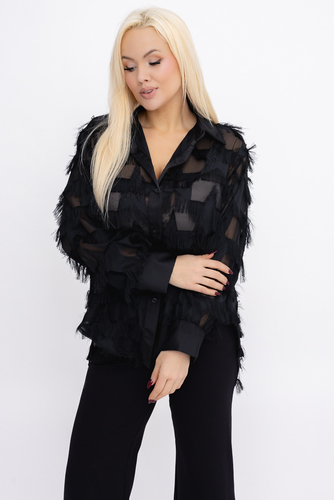 Czarna Koszula prześwitująca