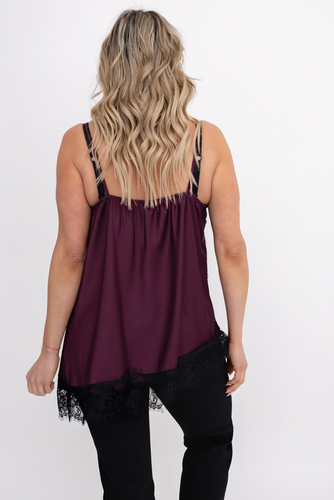 Bordowa Bluzka satynowa