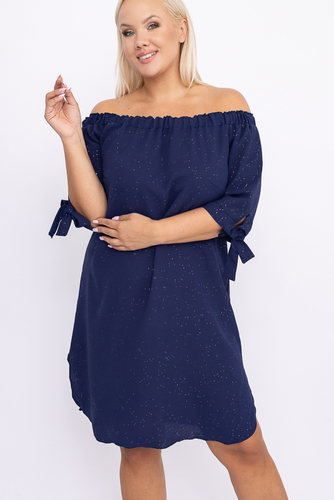 Navy blue Brocade Dress