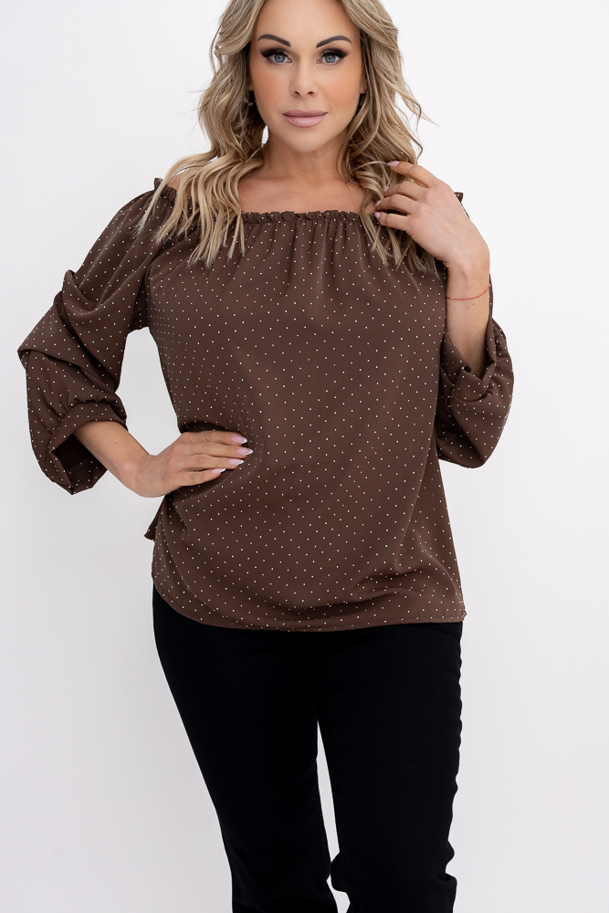 Maroon Blouse with Crinkle Sleeves Design 1