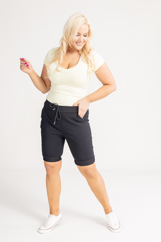 Czarne Spodnie typu gnieciuch GREMI