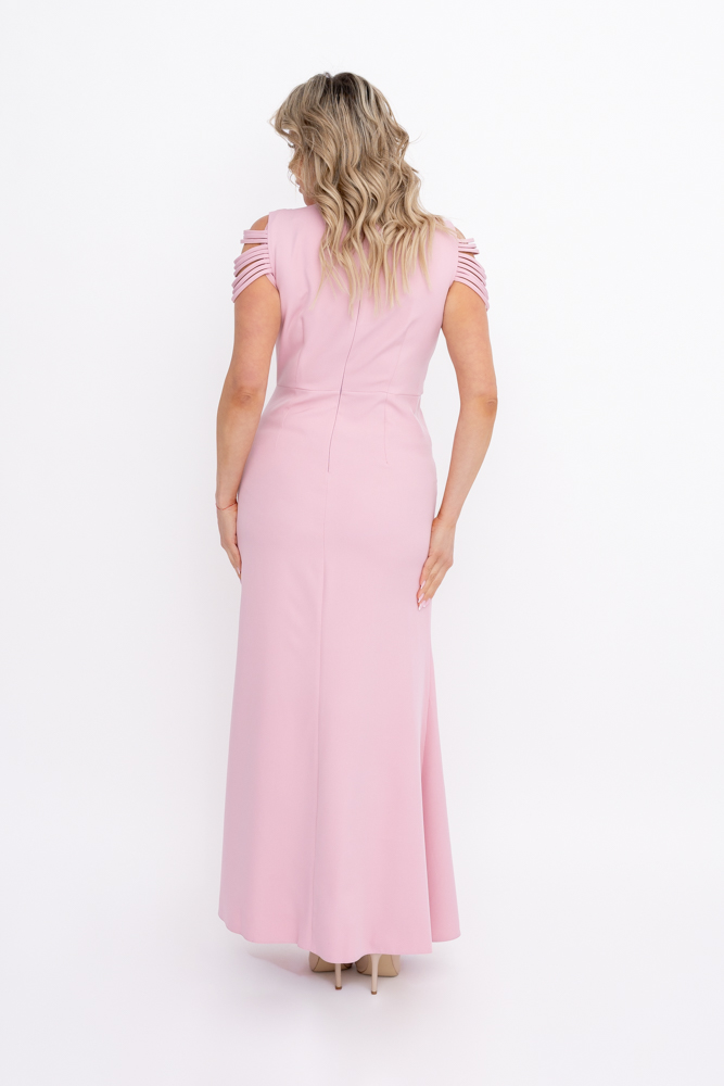 Pudroworóżowa Sukienka z łańcuszkiem