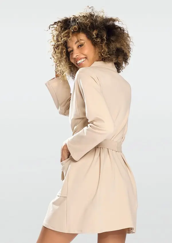 Albornoz de algodón beige