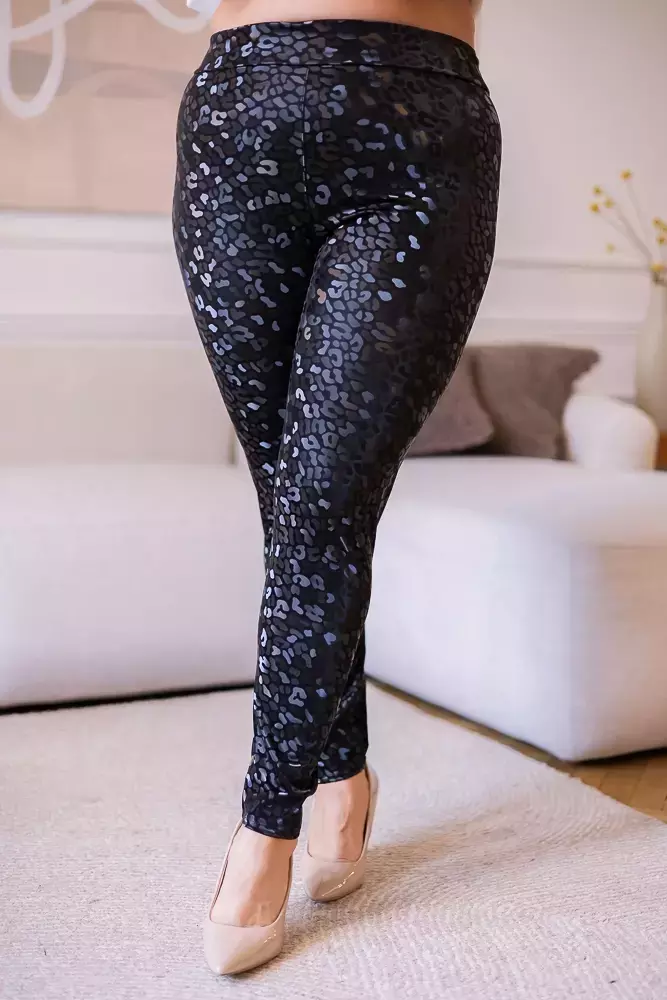 Czarne Legginsy Wzór 2