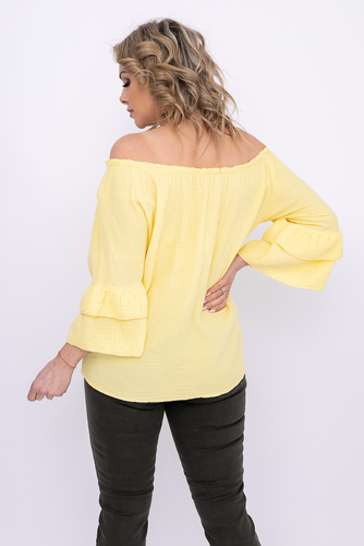 Cytrynowa Bluzka z falbanami PARFI