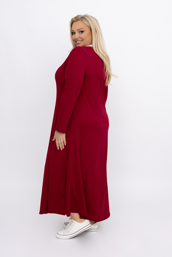 Maroon Ribbed Dress