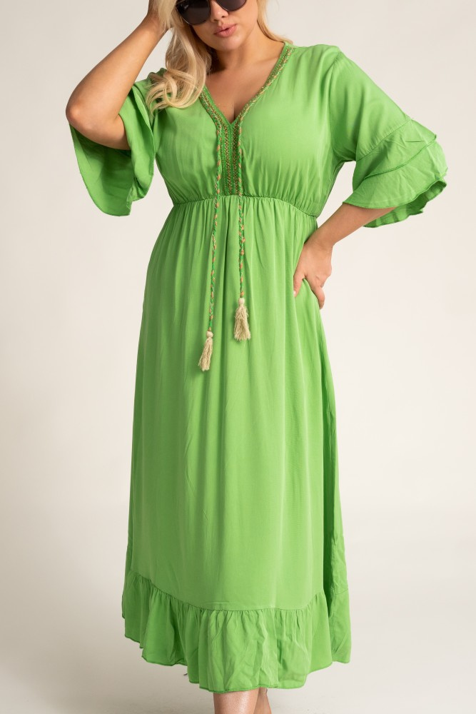 Light Green Cut-Off Dress AMORENA
