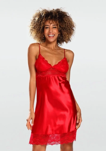 Roter Satinslip