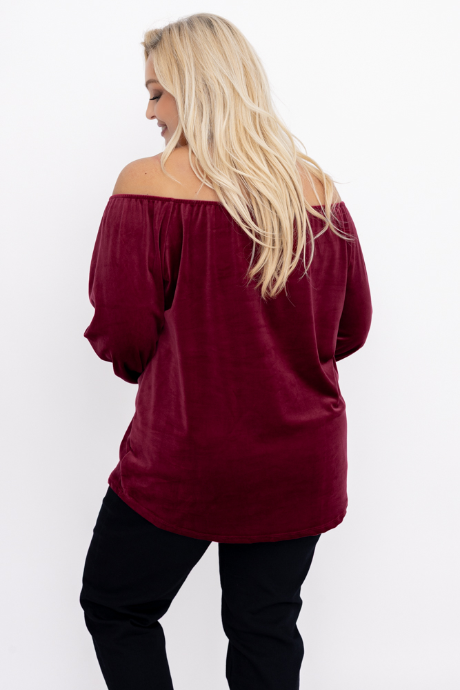 Maroon Velour Blouse