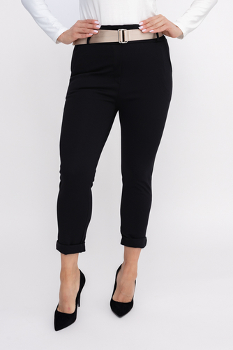 Pantaloni negri cu curea