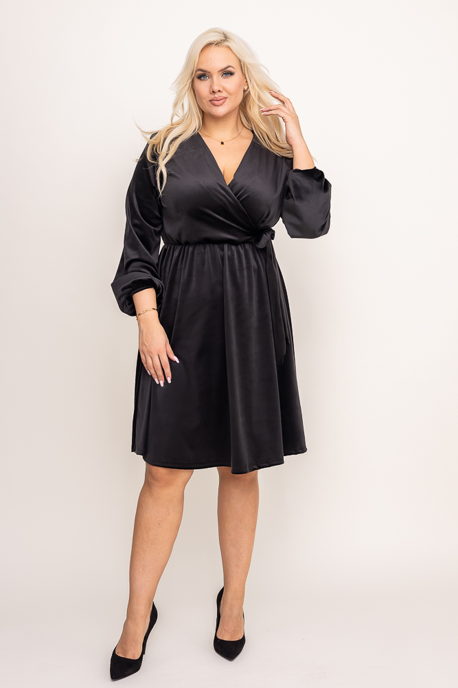 Czarna Sukienka welurowa APERI