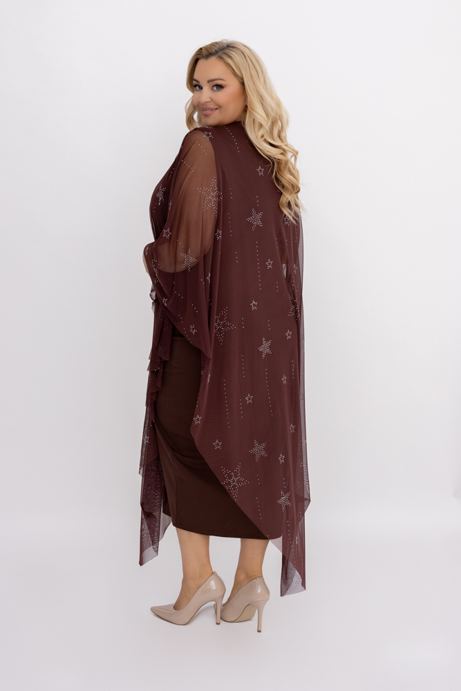 Czekoladowa Sukienka z siateczką Wzór 2 