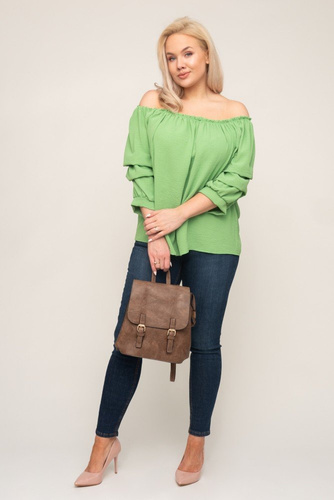 Light green Blouse with crinkle sleeves NANSI