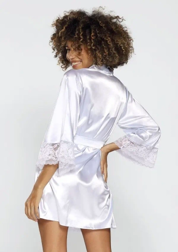 Biały Szlafrok satynowy