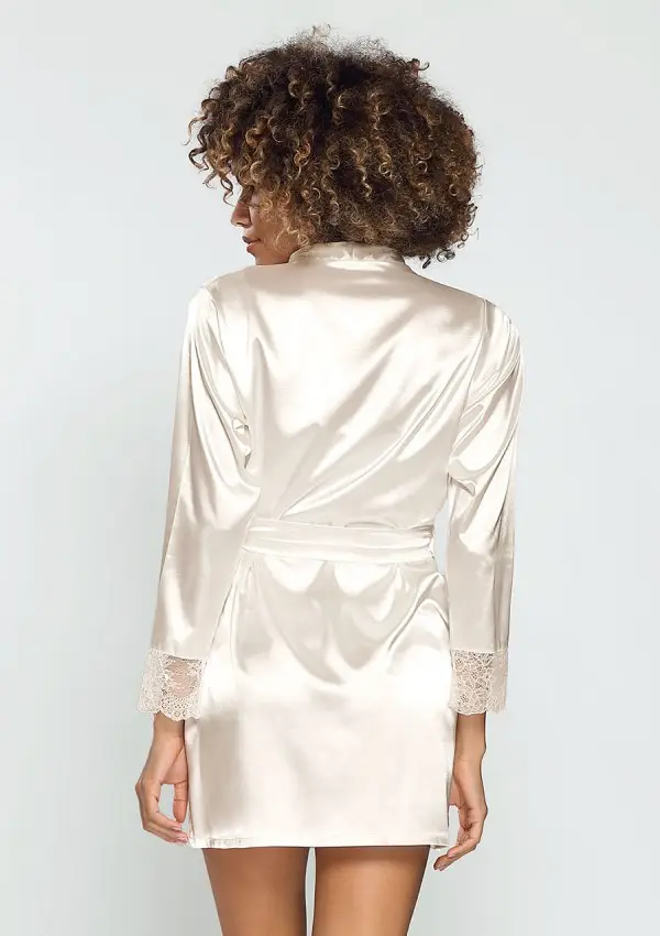 Ecru Satin Bathrobe