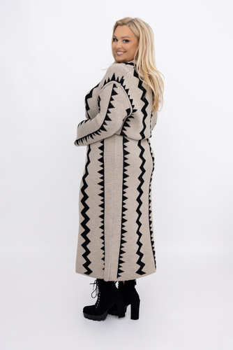 Rochie pulover bej închis