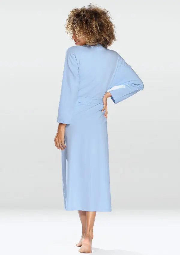 Blauer Morgenmantel aus Baumwolle