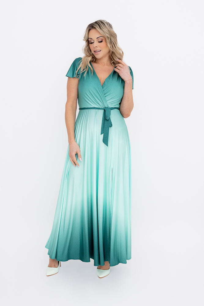 Vestido brocado aciano