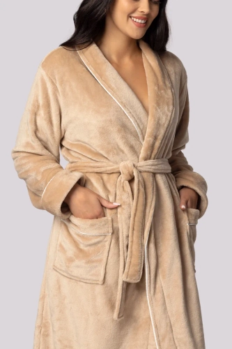 Beige badekåpe med lommer
