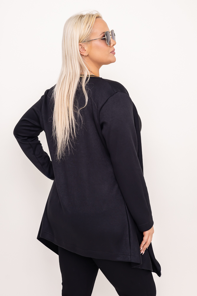  Schwarze asymmetrische Strickjacke