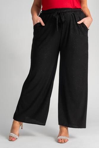 Pantaloni culotte negri cu sclipici