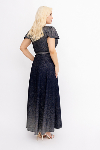 Robe en brocart bleuet