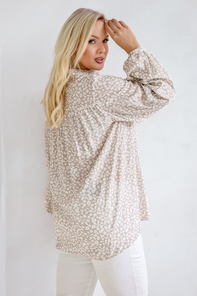 Košeľa s buffovými rukávmi Wzór 13