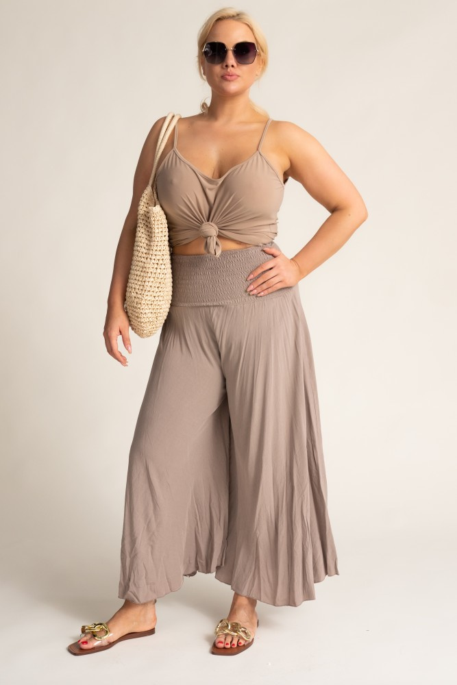 Beige Trousers with wide legs QUENTO