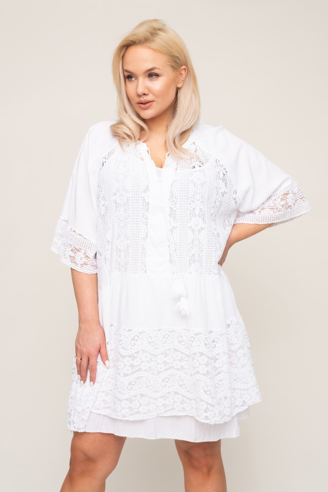  White NEPHIA Lace Tunic