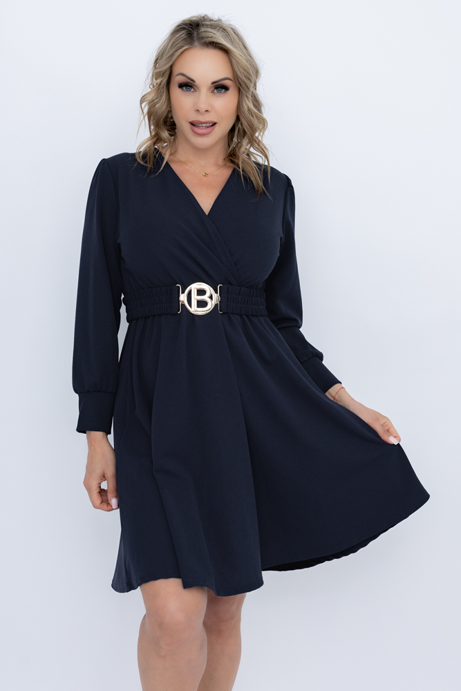Rochie albastru marin cu curea