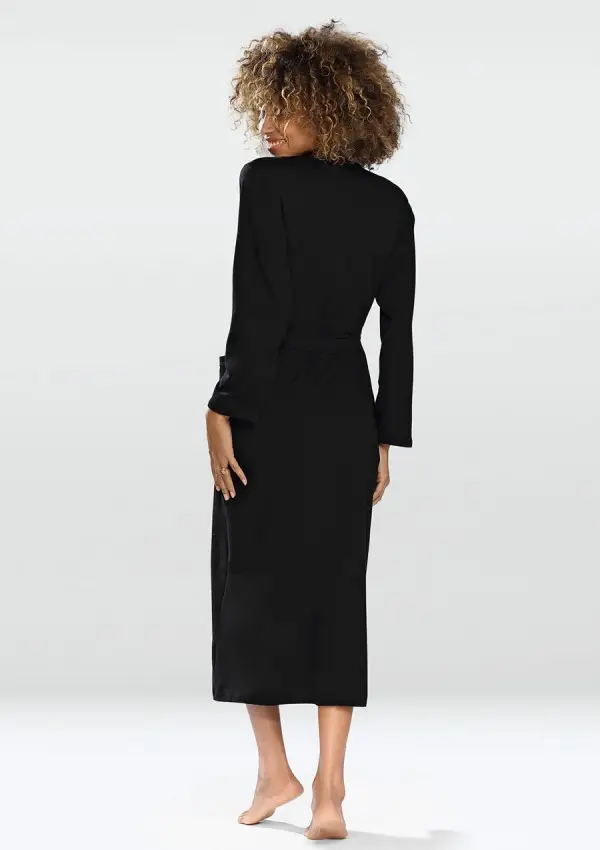 Black Cotton Bathrobe