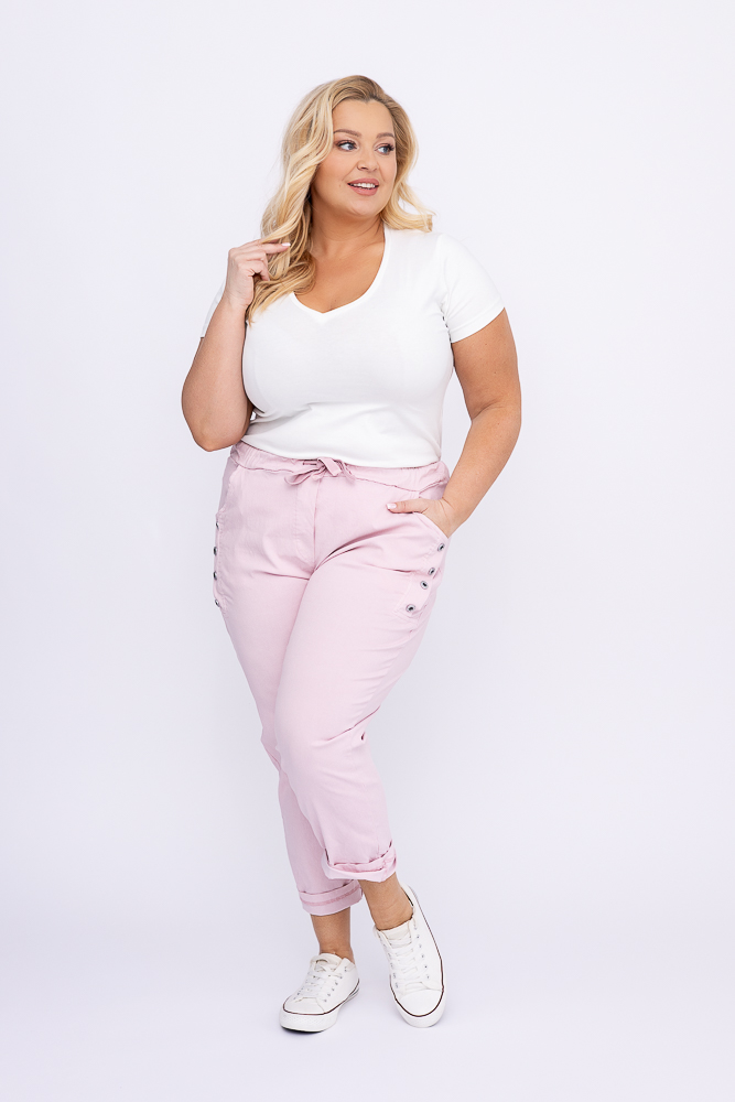 Pudroworóżowe Spodnie
