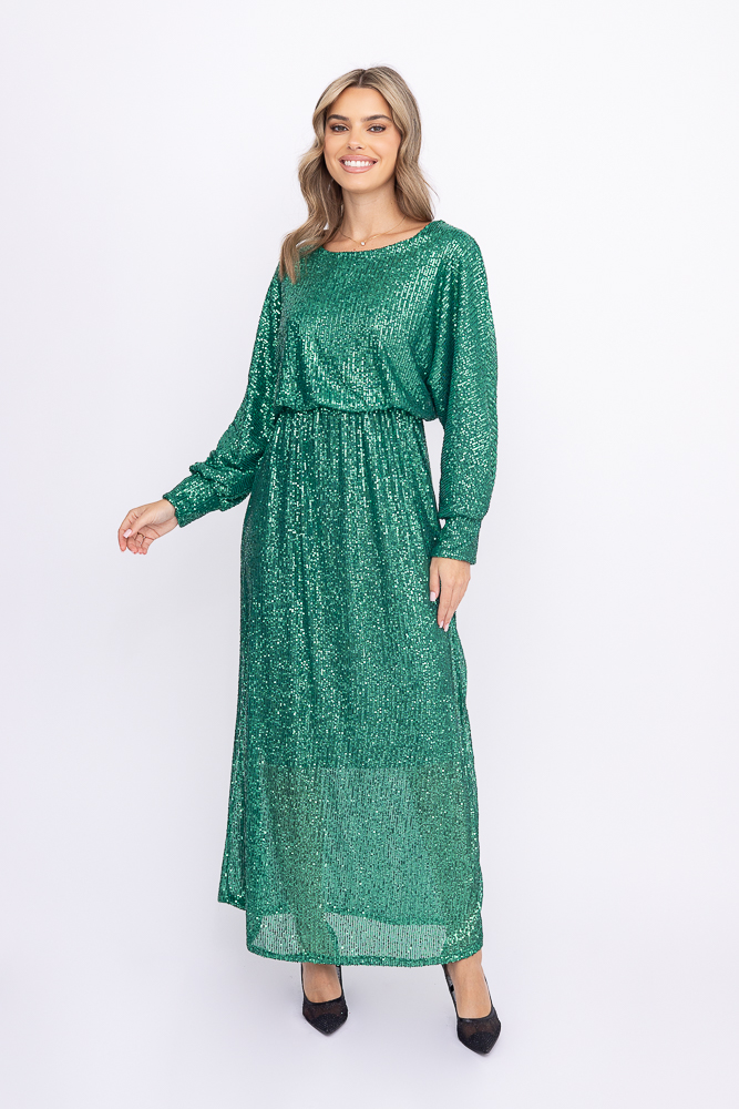Vestido de lentejuelas verde botella