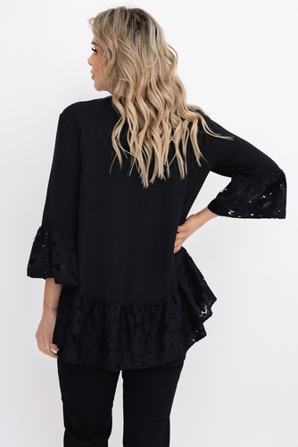 Czarna Bluzka z koronką