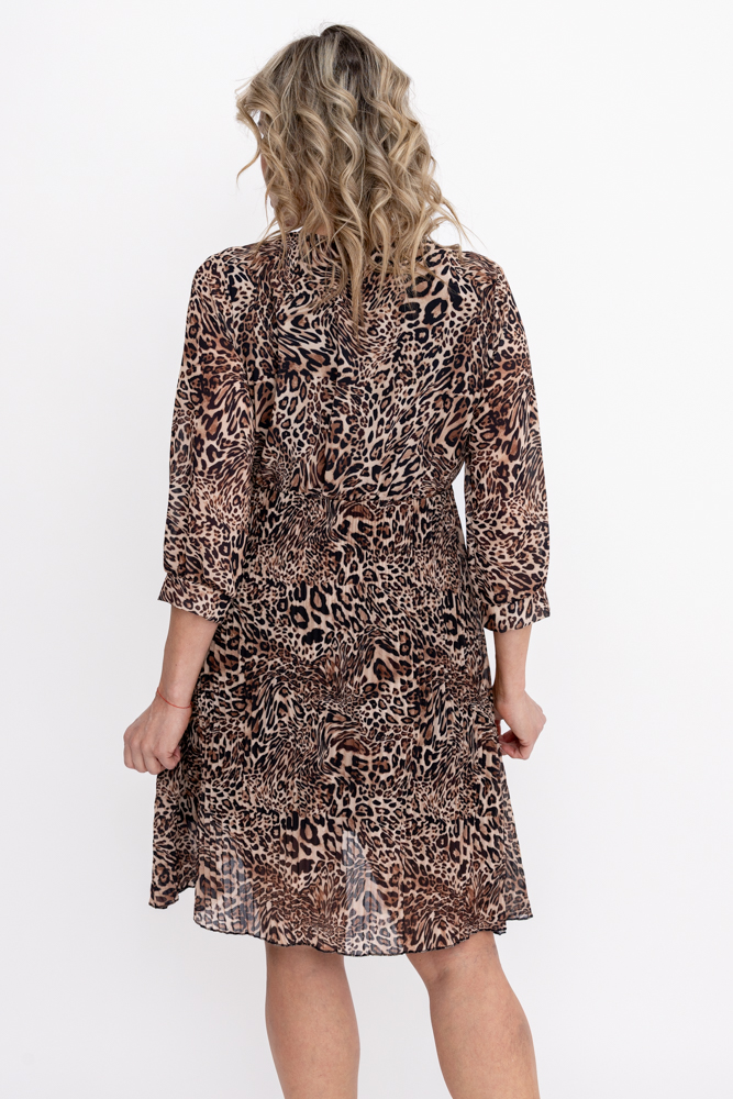  Vestido de gasa plisada Estampado 1