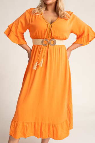Orange Cut-Off Dress AMORENA