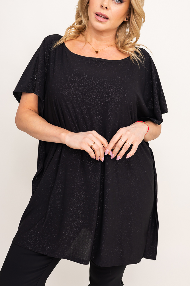 Svart glitterbluse