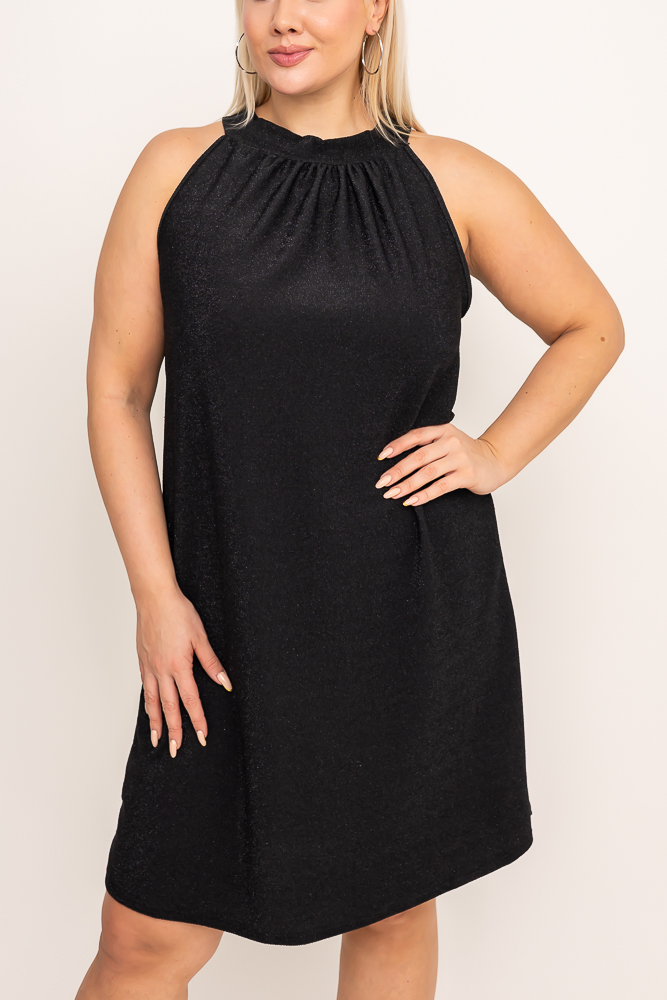 Czarna Sukienka błyszcząca RISHA