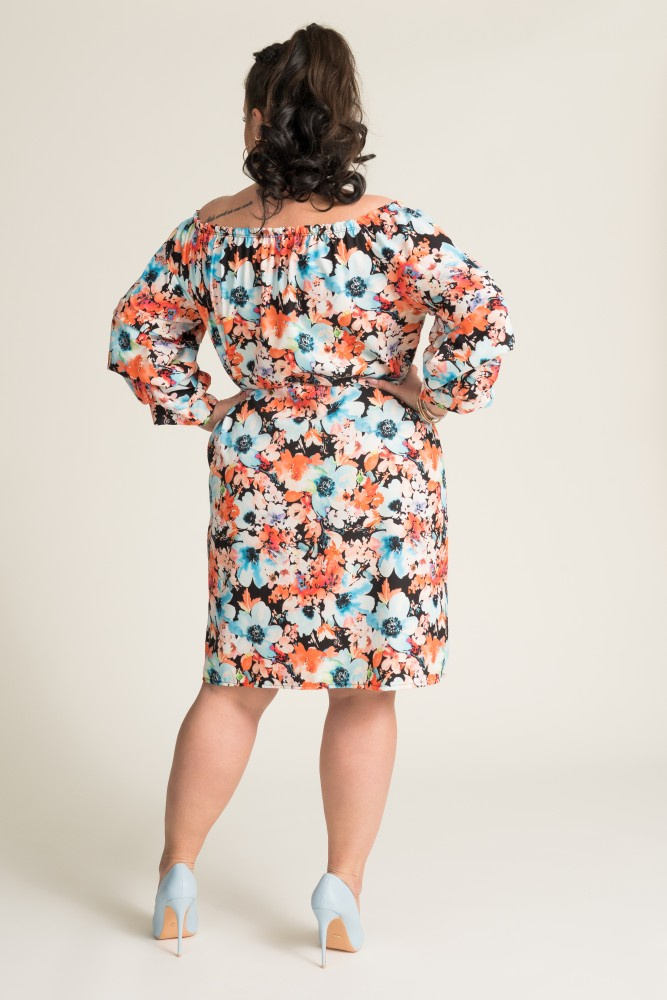 Dress with ruffled sleeves DARLIN Pattern 1