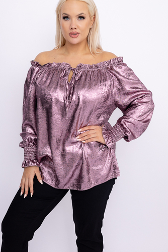 Wrzosowa błyszcząca Bluzka ZOI