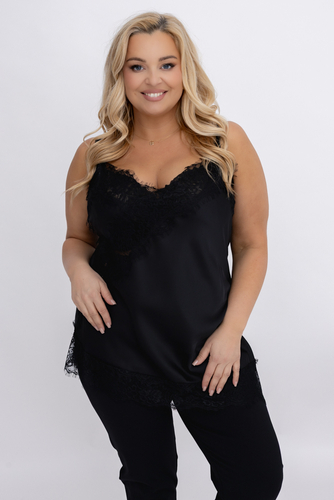  Czarna Bluzka satynowa