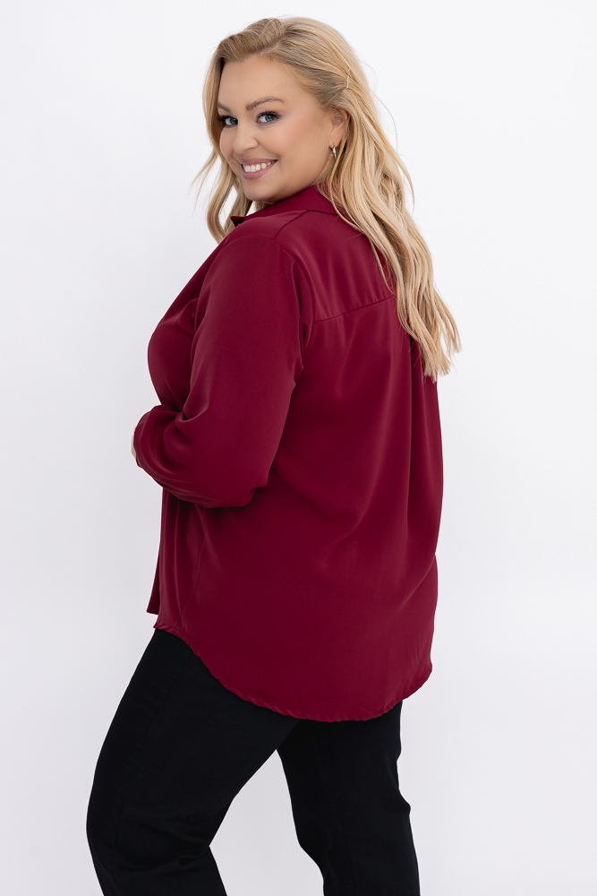 Bordowa Koszula satynowa