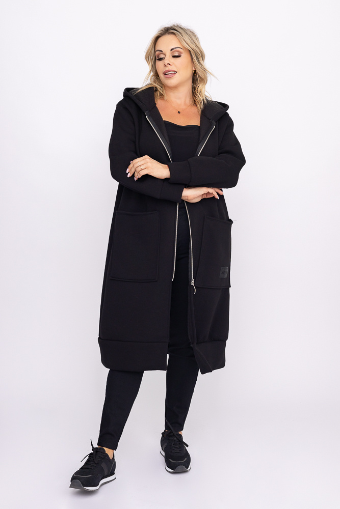 Czarna Bluza ocieplana VERMEN
