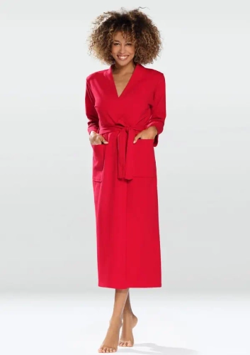 Red Cotton Bathrobe