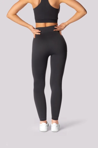 Graue Leggings mit Tasche