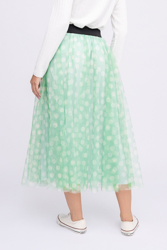 Green Pea Tulle Skirt